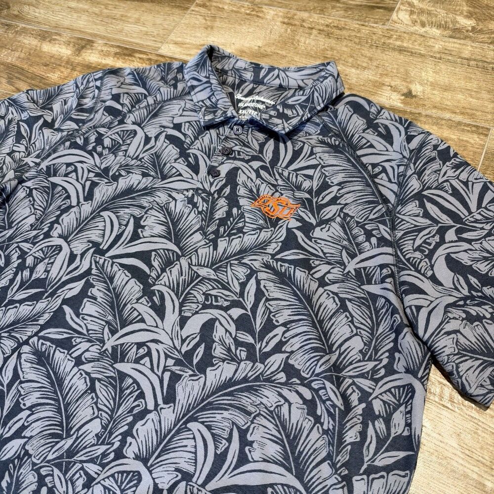 Tommy Bahama OSU Cowboys Polo Shirt Mens 2XL Floral NCAA College Hawaiian